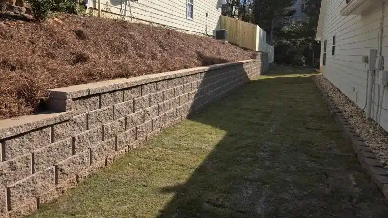 Replaced A Wood Retaining Wall