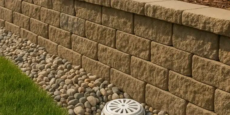 solving drainage behind retaining wall