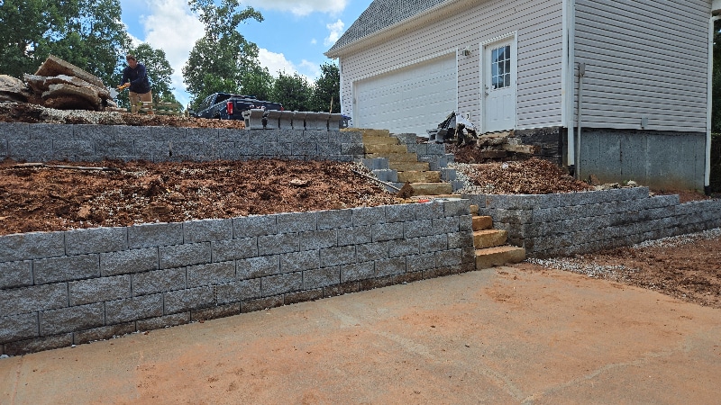 Jefferson retaining wall replacement before1