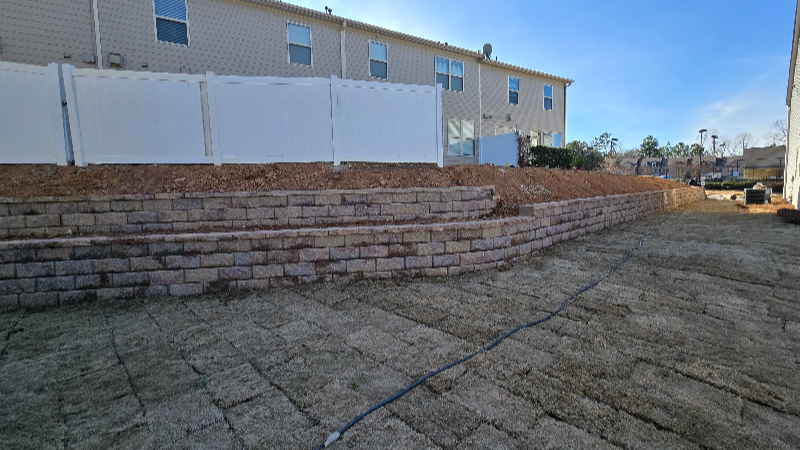 Hamilton tiered retaining wall project